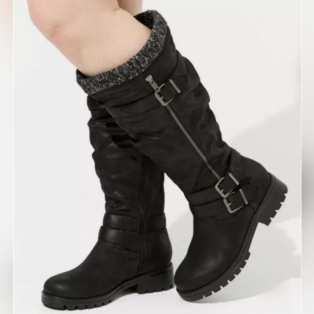NWT Torrid Buckle Sweater Knee Boot Size-8WW